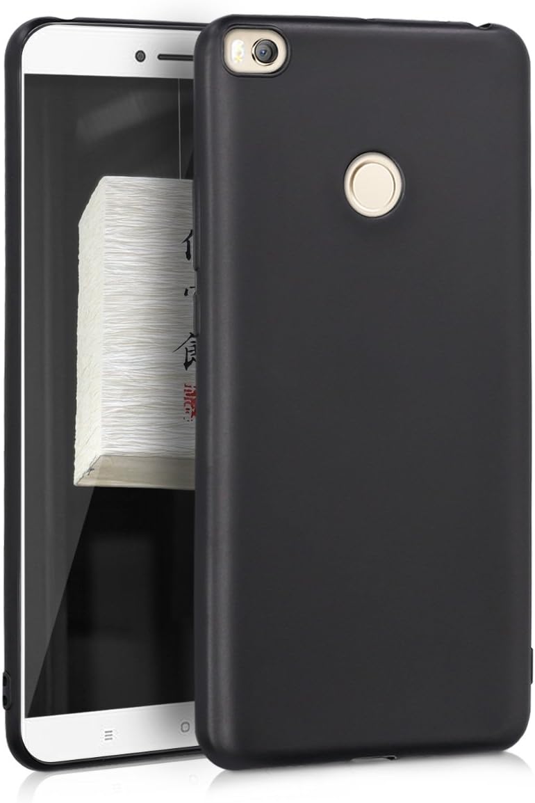 kwmobile TPU Silicone Case Compatible with Xiaomi Mi Max 2 - Soft Flexible Protective Phone Cover - Black Matte