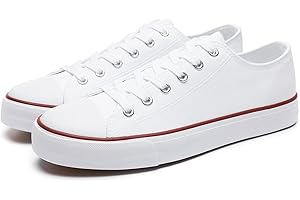 yageyan Men Canvas Low top Shoes Classic Casual Sneakers Black and White Fashion Shoes