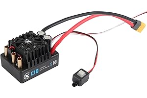 XC C10 Sensorless Brushless ESC for RC Car, 2-4S Lipo,120A Continuous Current,4-6A、6.0/7.4V BEC,Applicable to 1/10 Trucks Sho