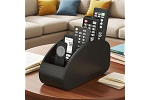 1pc PU Remote Control Holder With 5-Compartment Storage Box, Style Desktop Organizer Caddy For TV Remotes, Glasses, Phone, Pe