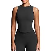 Aoxjox Women's Sleeveless Tank Tops GEO Workout Gym Yoga Curve Longline Crop Top