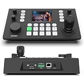 SZOOMSY PTZ Camera Controller with 4D Joystick, LCD Preview Screen, Support NDI PoE VISCA RS232/RS485/IP Control, Multi-Camera Control for Church, Live Streaming, Video Production