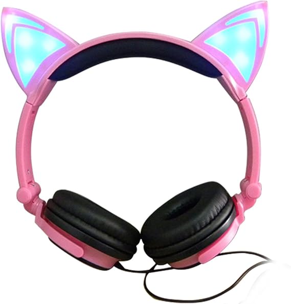Cat Ear Headphones with Glowing Lights (Pink) Amazon.ca Electronics