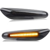 RUXIFEY LED Side Marker Turn Signal Lights Smoked Lens Compatible with BMW E90 E91 E92 E93 E46 E53 X3 E83 X 1 E84 E81 E82 E87 E88