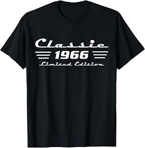 Classic 60th Birthday Tees for Men and Women Vintage 1966 60 Year Old T Shirts