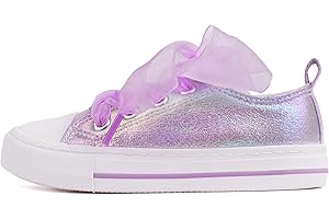 Toandon Toddler Kids Sneakers Sparkle Fashion Classic Lace Up Canvas Shoes