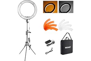 NEEWER 18 Inch Ring Light with Tripod Stand, 55W Large LED Ringlight, Cold Shoe Phone Holder Compatible with iPhone Camera for Video Recording Photography Streaming Selfie Makeup Studio Photo, RL-18