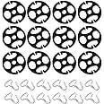 24PCS Car Seat Cover Plum Plate Metal Hooks, 12 Metal Hooks Set Locking Clip Plastic Card Fixed Fastener Buckle + 12 Plastic Car Seat Covers Chucks for Car Seat Replacements Accessories (Black)