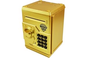 HUSAN Piggy Banks Money Banks for Kids, Electronic Password Code Money Banks ATM Banks Box Coin Bank for Children Boys and Girls (Gold)