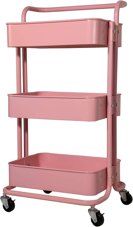 3Tier Storage Trolley Cart, MultiPurpose Trolley Organizer Cart With