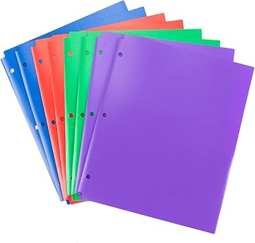 Amazon Com Makhistory Plastic Folders With 3 Hole 8pack 2 Pocket Folders For 3 Ring Binder Keeps Letter Size Paper Office Products