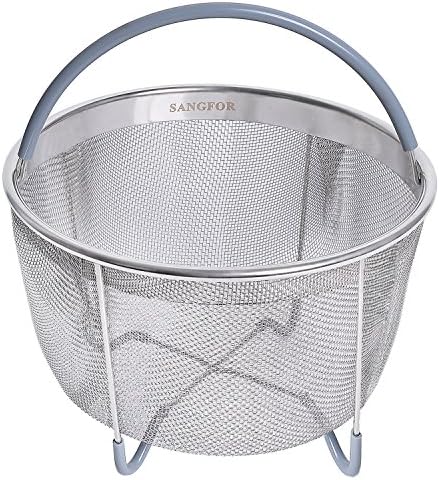 6qt Steamer Basket, Instant Pot Accessories for 6 or 8 Quart Instant Pot Pressure Cooker, Insta Pot Ultra Egg Basket with Silicone Handle and Non-Slip Legs