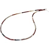 Natural Beaded Gemstone Choker Necklace,Faceted Beads, Birthstone Necklace, Energy Healing Crystal, Gift For Her, 925 Sterling Silver Jewelry 18 Inch