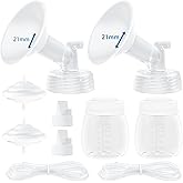 Hranio Breast Pump Parts Compatible with Spectra Replacement Pump Parts 21mm Flange, Spectra Pump Parts S1 S2 Replacements Full Set 2 Set (Full SET-21MM)
