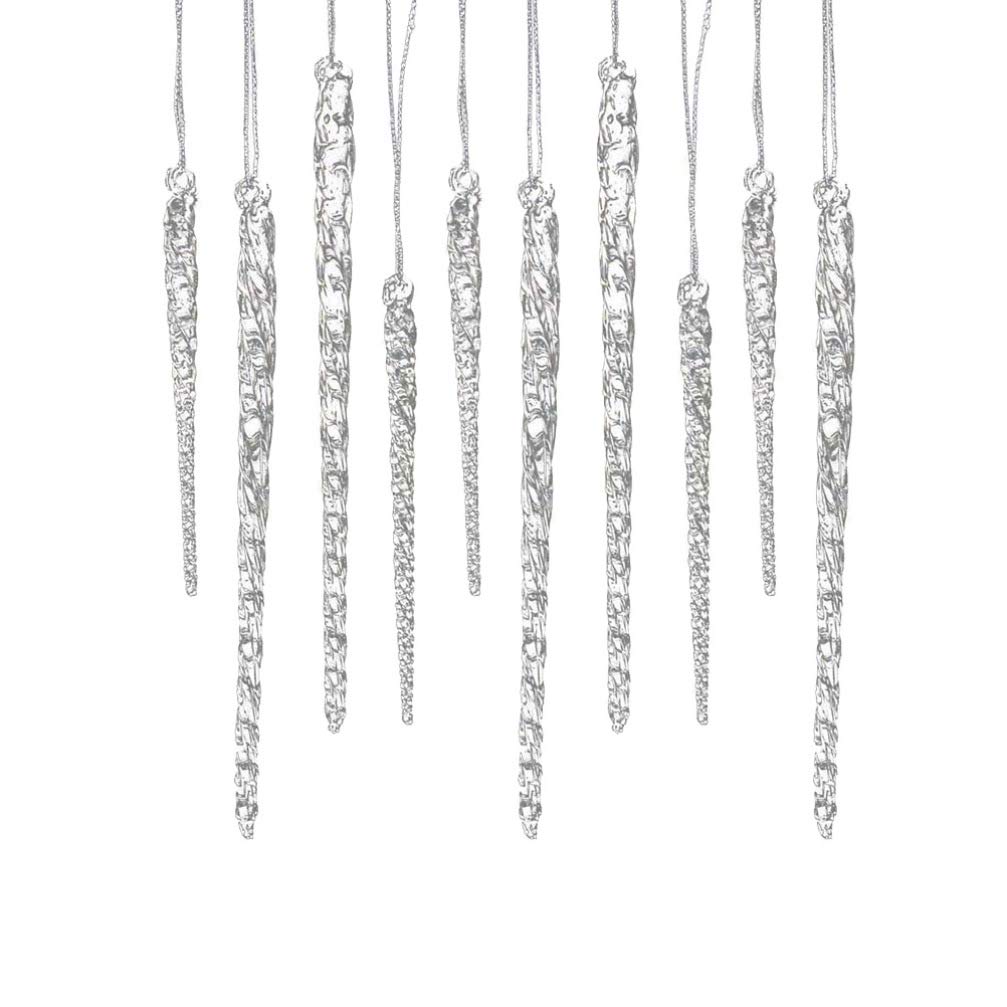 Toyvian Icicle Ornaments, 10Pcs Christmas Tree Hanging Icicle Ornaments Clear Icicles Holiday Decoration