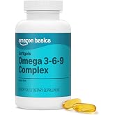 Amazon Basics Omega 3-6-9 Complex of Fish, Flaxseed and Borage Oil - EPA &amp; DHA Omega-3 Fatty acids - 60 Softgels, 2 Month Supply (Previously Amazon Elements)