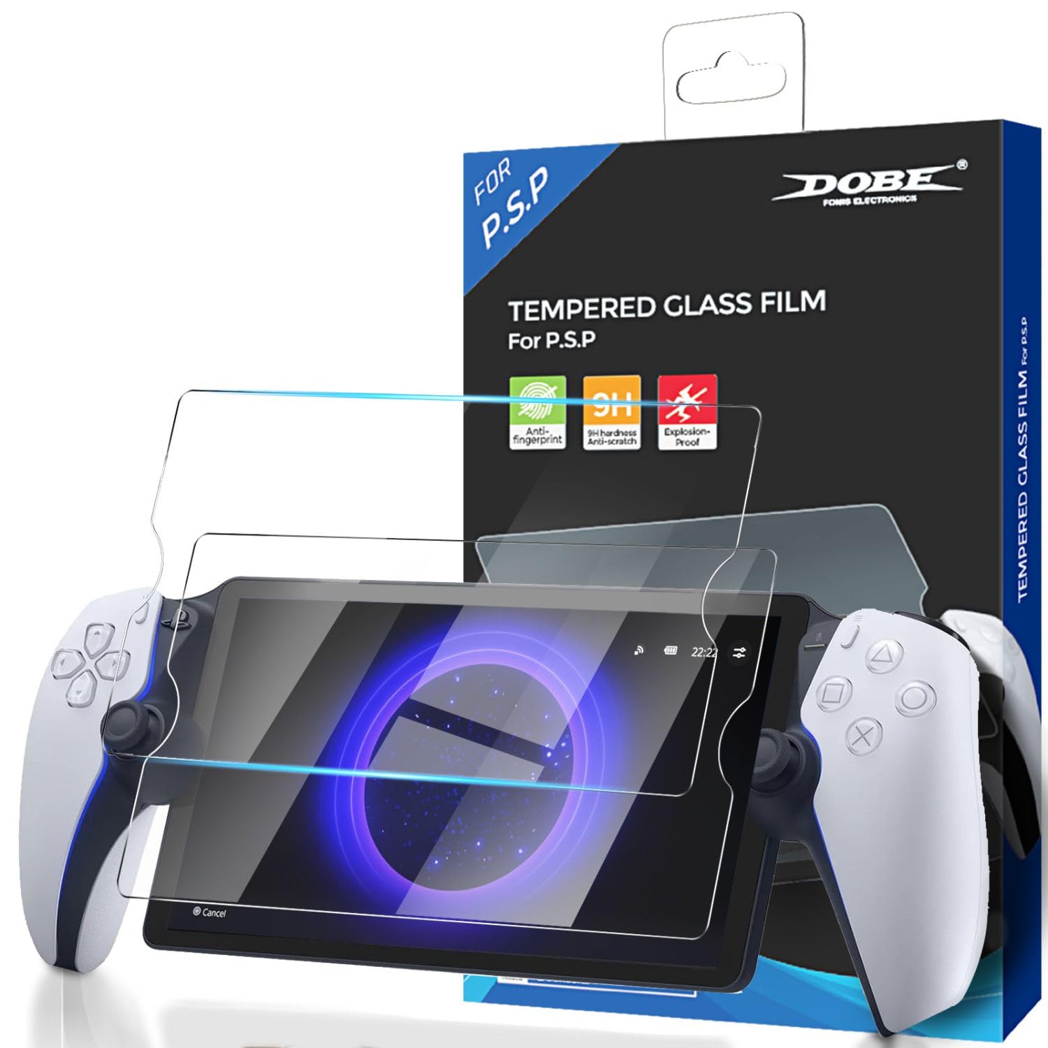 TNP 2-Pack Tempered Glass Screen Protector for PS Portal - 8 inch Transparent Clear Screen Protector for PlayStation Portal Remote Player 2023 - Anti-Scratch 9H Tempered Glass for PS5 Portable