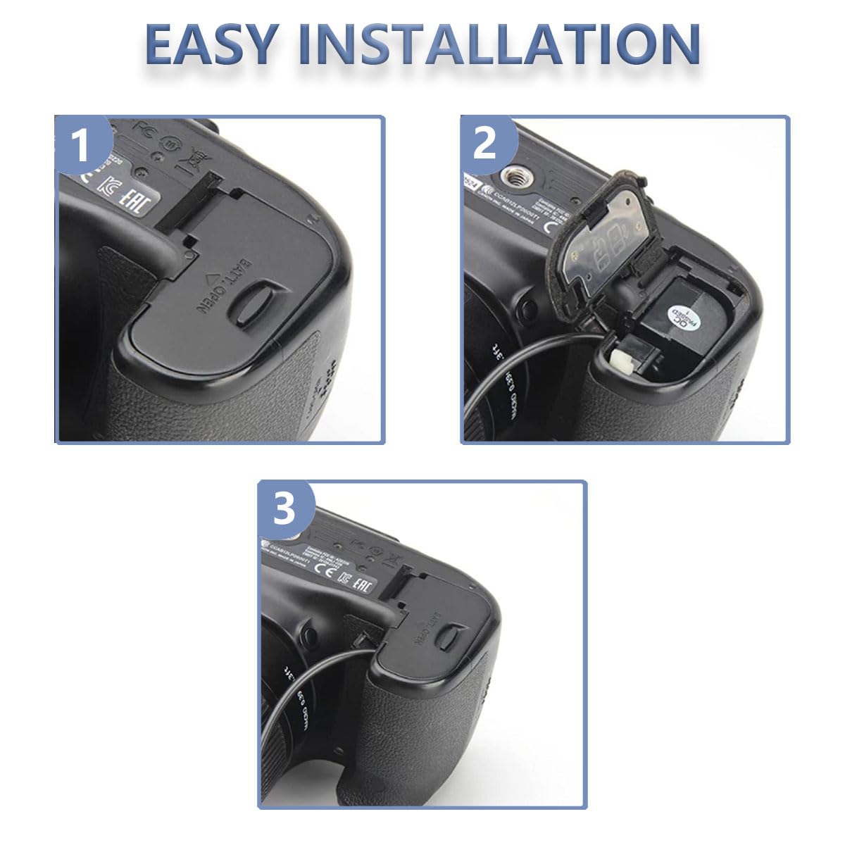 UORLEN ACK-E6 AC Power Supply Adapter DR-E6 LP-E6 Dummy Battery Kit for Canon EOS 90D 80D 70D 60D, R, R5, R6, R6II, R7, 6D, 7D, 6D Mark II, 7D Mark II, 5D Mark II III IV Cameras