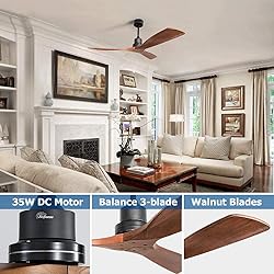 Sofucor Ceiling Fan no Lights, 52 Inch Low Profile