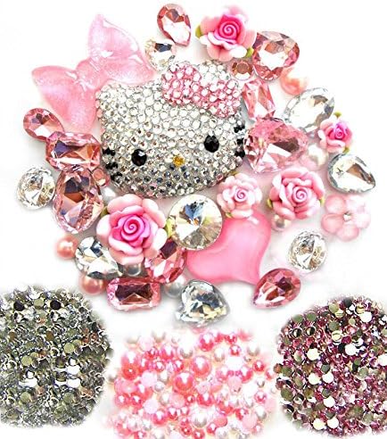 lovekittyDIY 3D Blinged Out Kitty Inspired Cell Phone Case Resin Cabochons Deco Kit/Set
