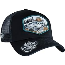 Ranch & Corral Agriculture Trucker Hat - Black & Blue Tractor Patch, Mesh Back, Adjustable Fit