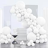 PartyWoo White Balloons 140 pcs Different Sizes