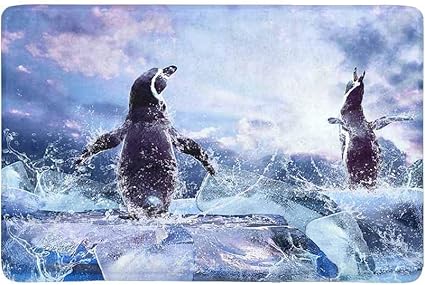 Rongpona Netter Pinguin auf dem EIS im Wasser lässt Fußmatte