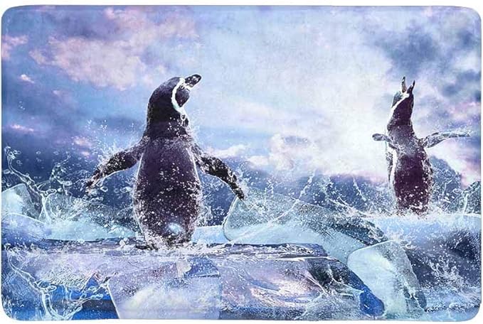 Rongpona Netter Pinguin auf dem EIS im Wasser lässt Fußmatte