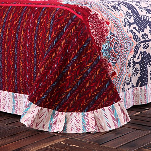 LELVA Boho Style Bedding Set Bohemian Ethnic Style Bedding Set Boho Duvet Cover Set Camel Pattern Bedding Set Full/Queen 4pcs (8, Queen)