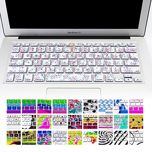 Allytech Keyboard Cover Silicone Skin for MacBook Pro 13" 15" 17" (with or w/out Retina Display) iMac and MacBook Air 13" (Small floral Pattern)
