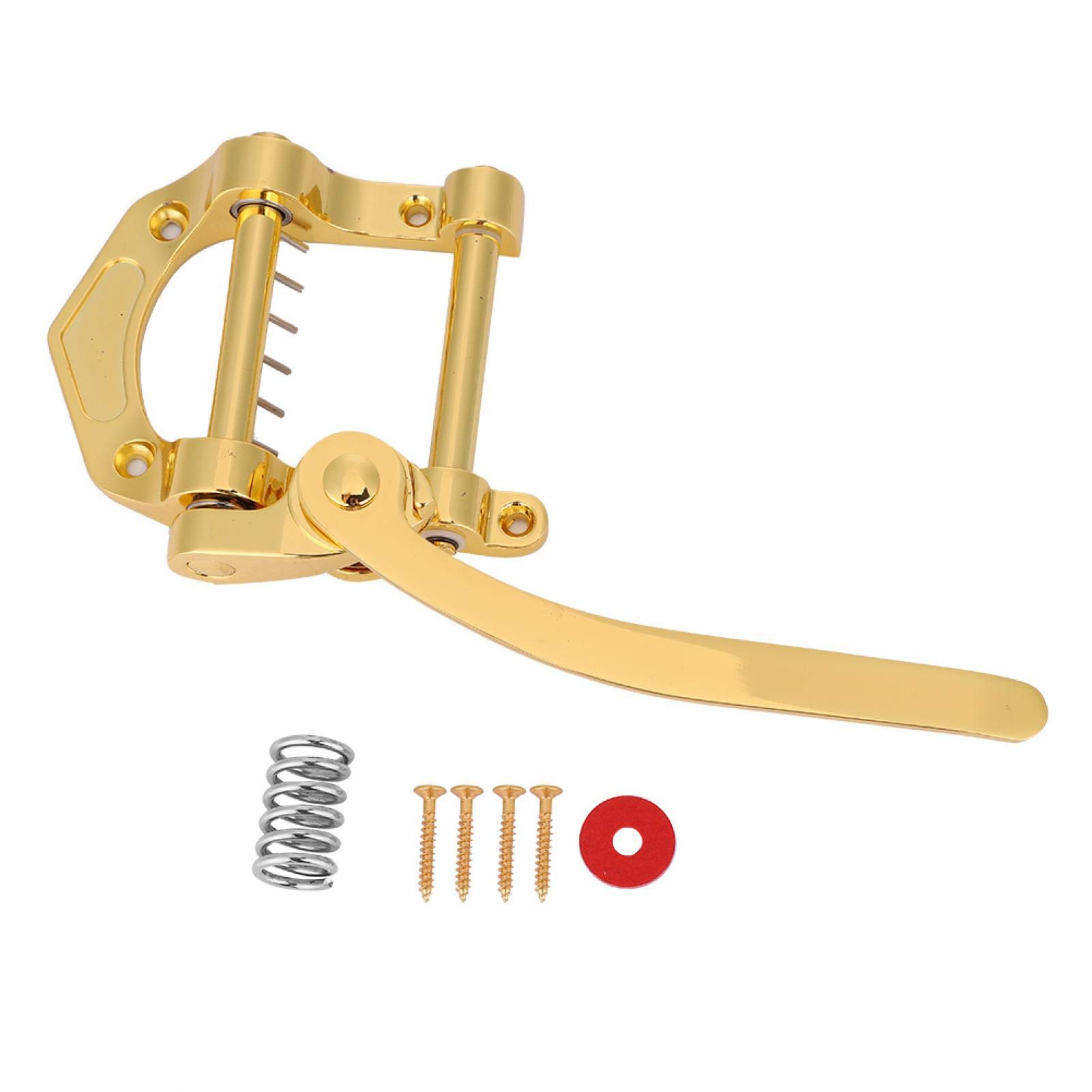 Guitar Tremolo Unit Vibrato Bridge Guitar Vibrato Tailpiece Tremolo Flat Top Body Tremolo Unit Vibrato Bridge Parts for Jazz Electronic Guitar(Gold)