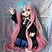 1/3 BJD Doll Wig High Temperature Synthetic Long Soft Loosen Big Wavy Pink Blue Ombre Blonde Fiber Hair Wig BJD Doll Wigs for 1/3 1/4 1/6 1/8 BJD SD Doll(TF2513-88-T2311)