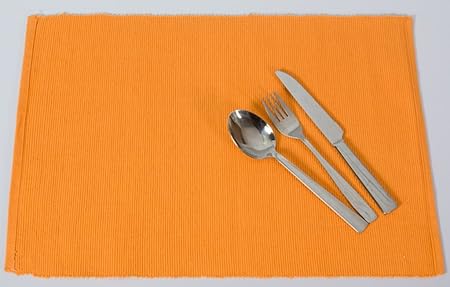 Edle Baumwolle Platzmatten für 4 oder 6 Personen in verschiedenen Farben). XXL Tischset ca. 48x33cm groß und waschbar. Modern