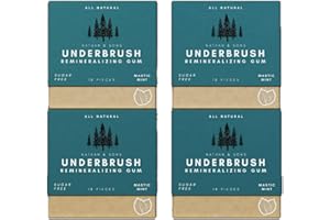 NATHAN & SONS Underbrush Mastic Mint Remineralizing Gum, Sugar Free Xylitol Gum With Hydroxyapatite, Supports Fresh Breath and Oral Health, Tree Sap Base, Gluten Free, No Sucralose or Aspartame, 4 Pack