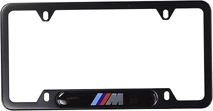 a2z BMW Black Stainless Steel License Frame M Logo LICENSE PLATE FRAME ...