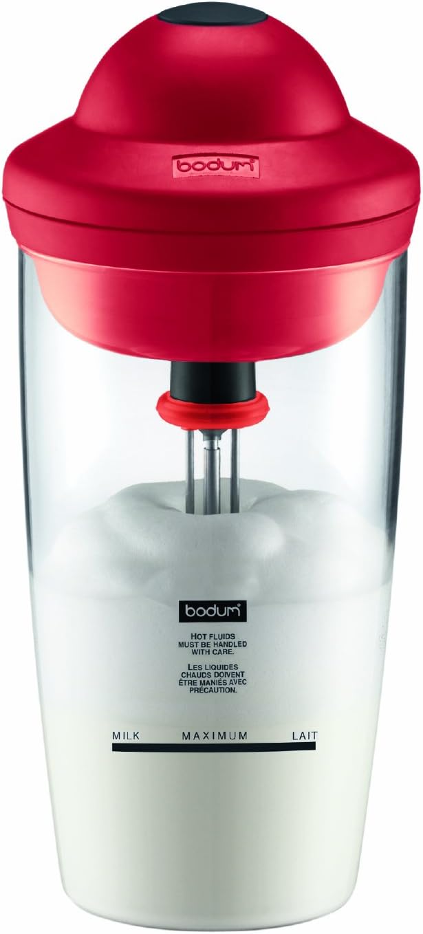 Bodum Latte Battery Operated Milk Frother and Light Mixer with Glass