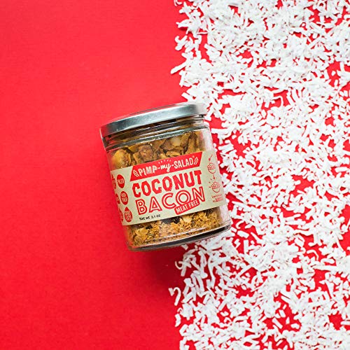 PIMP MY SALAD Vegan Bacon Substitute | Keto, Gluten Free, Dairy Free, Paleo | Crunchy Meal & Salad Toppers Made with Whole Food Ingredients | Coconut Bacon | Eco Jar | 2.1 oz