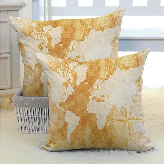 Amazon Com Compass Printed Throw Pillow Cover Old Fashioned World