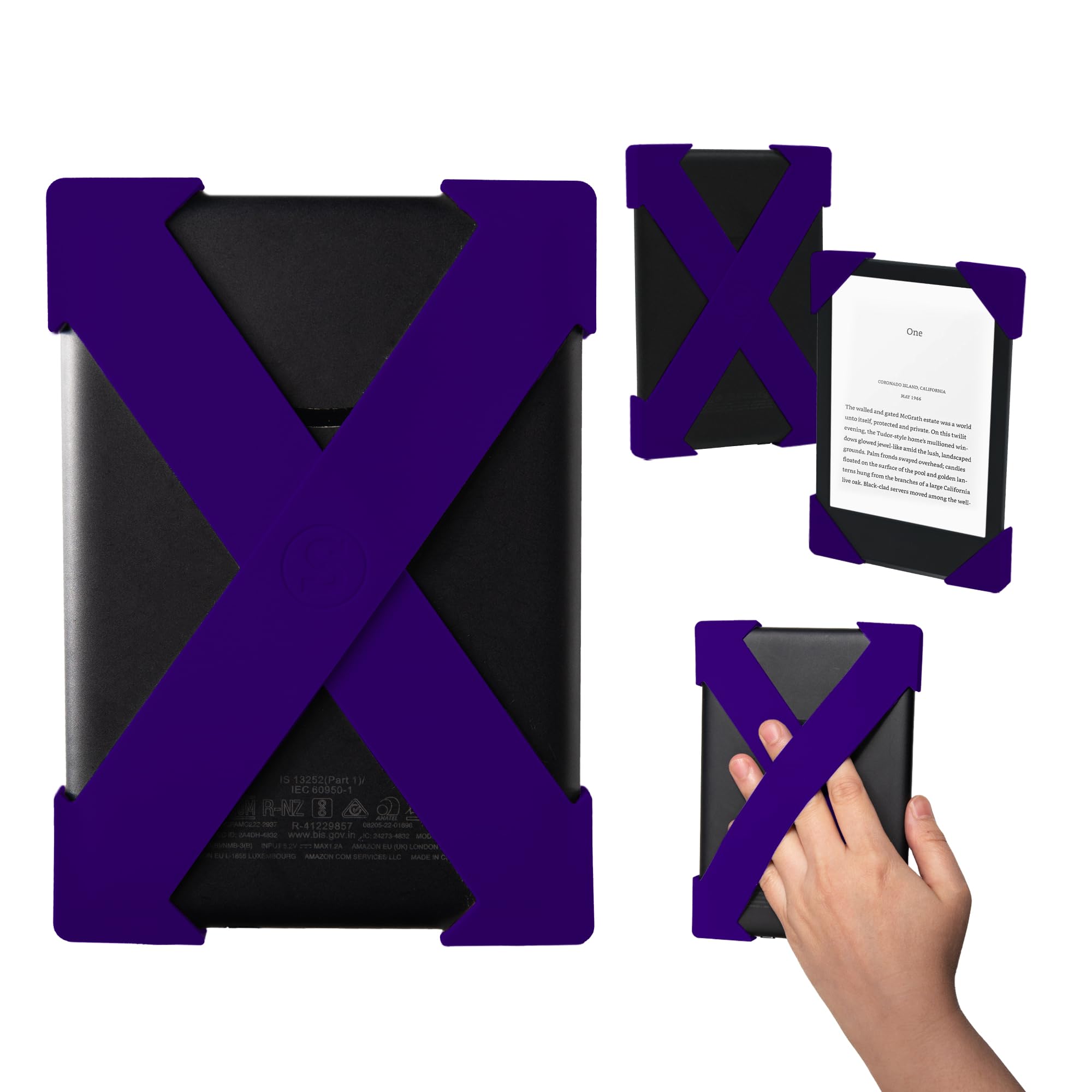 Photo 1 of Strapsicle Hand Strap Accessory for Kindles & Kobos - Paperwhite 7-10 Gen + Most Kobo - 2 Straps - Lightweight Grip for Endless Reading Comfort - Medium - Purple