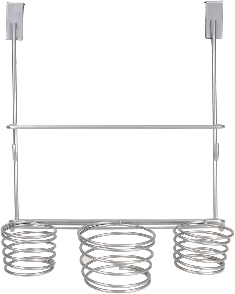 Home Basics 4 Compartment Over the Cabinet Hair Care and Styling Tool Multi-Purpose Bath Accessory Rust-Resistant Steel Storage Organizer, Chrome