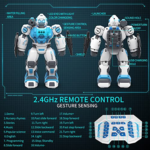 Yuboa RC Smart Robot Toys for Kids,Programmable Remote Control