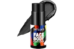 LA CATRINA DE'LANCI Black Face Paint Stick, Full-coverage Sports Football Face Body Paint Foundation Makeup, Professional Halloween Clown Joker Zombie Vampire Skeleton Cosplay Special Effects SFX Eye Black Stick