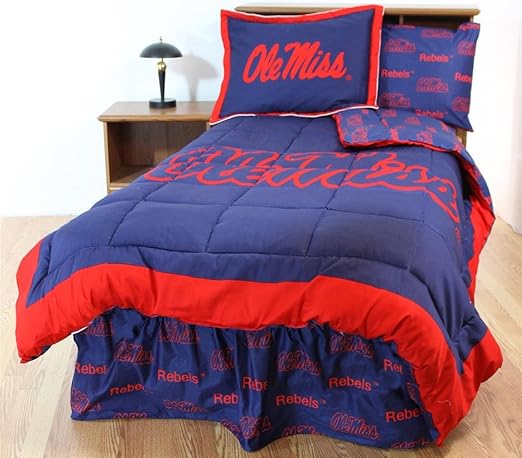 Amazon Com Ole Miss Rebels Bed In A Bag Set Full Home Kitchen