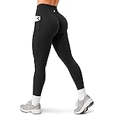 Sogetdo Leggings with Pockets for Women High Waistd No Front Seam Buttery Soft Stretchy Workout Running Gym Yoga Pants