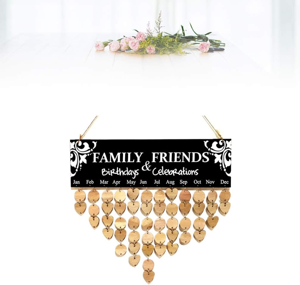 VALICLUD 102pcs DIY Birthday Reminder Board Hanging Family Birthday Plaque Sign Wooden Wall Calendar with Tag Rope for Anniversary Important Events - Image 5