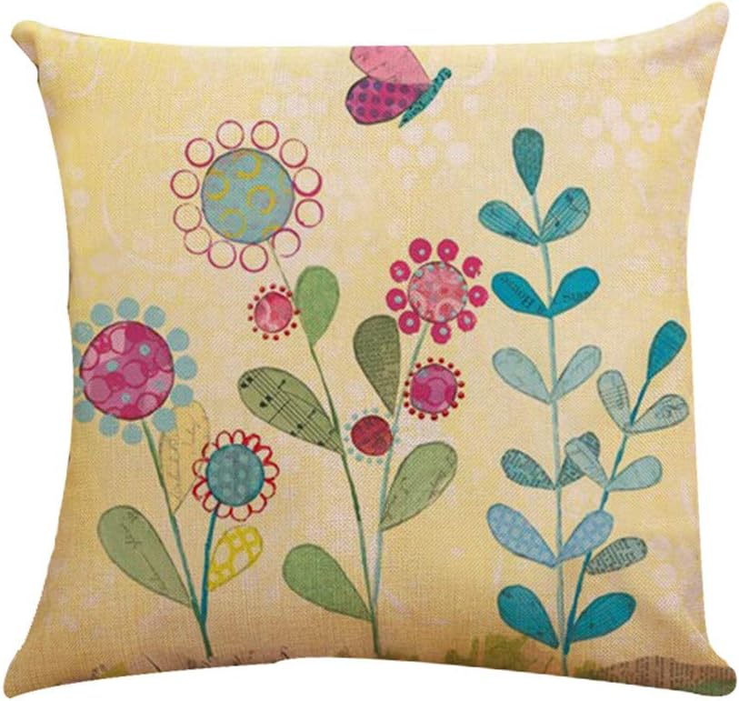 Amazon Com Hoyuri Pillow Cases Cartoon Creative Flower Flax