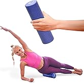 FitOn Recovery Fitness Foam Roller - High Density Travel Exercise Roller for Muscle Recovery, Massage and Deep Tissue Relief - Compact and Portable for Exercise, Travel, and Fitness - 12"x4", Purple