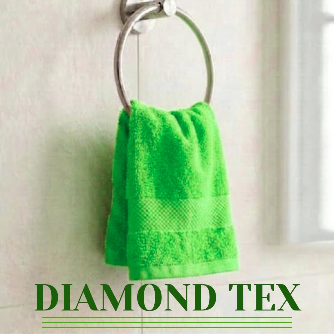 Diamond Tex Premium Quality Soft Flannels Face Cloth 100% Cotton 500 GSM Fingertip Towels 30x30cm size Absorbent Washcloth Pack of 12 Kitchen Dish Wash Towel Gym Facial Clothes (Lime Green, 30x30cm)