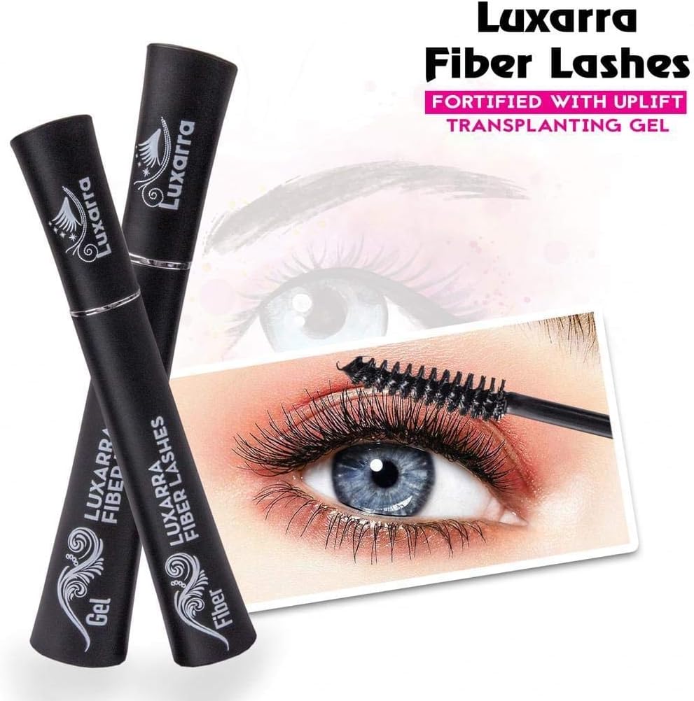 luxarra 3D Fiber Lash Mascara Waterproof, Luxuriously Longer, Thicker, Voluminous Eyelashes, Long-Lasting, Dramatic Extension