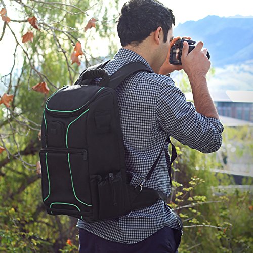 USA Gear DSLR Camera Backpack Case 15.6 inch Laptop Compartment